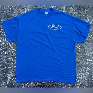 FORD Motors Dealership Employee T-Shirt NWOT Size XL Royal Blue/White